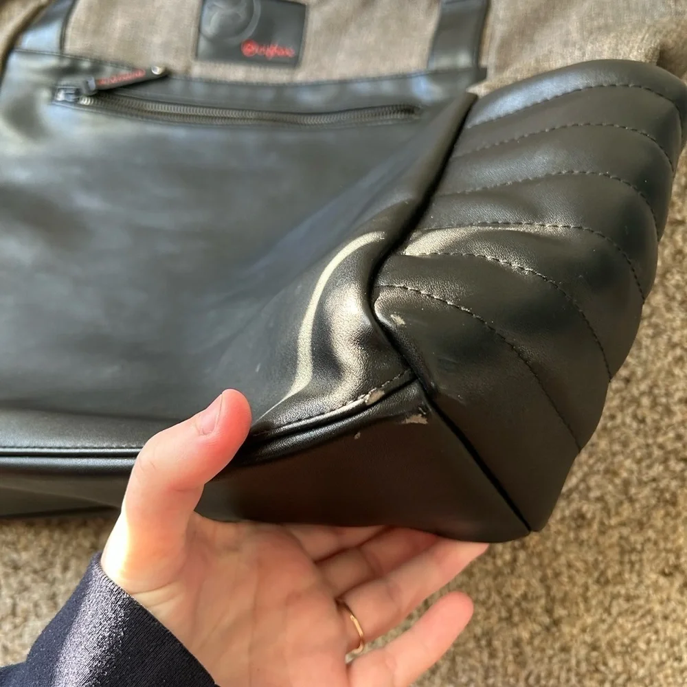 Cybex Platinum Priam Changing Bag Black Gray Women’s Travel Carry Baby Tote Zip
